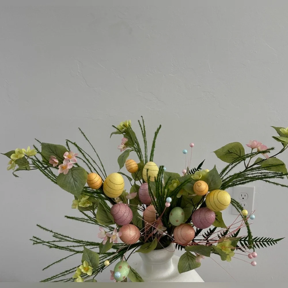🌸NEW Easter Artificial Floral Arrangement with Yellow and Pink Accents.
